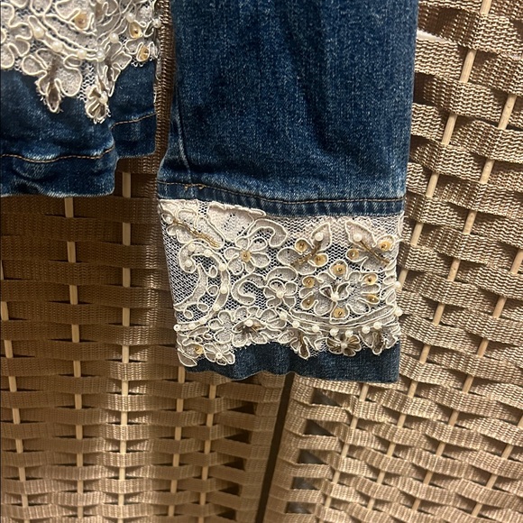 Berek Blue Denim Jacket with Cream Lace Accents - Picture 4 of 8